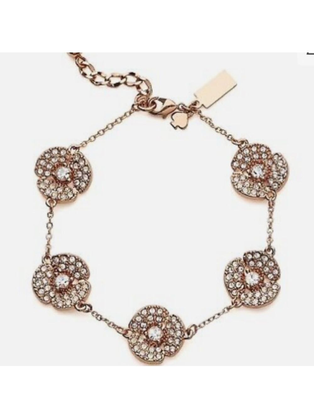 Kate Spade Disco Pancy Bracelet Intricate Pave Crystal Blossoms